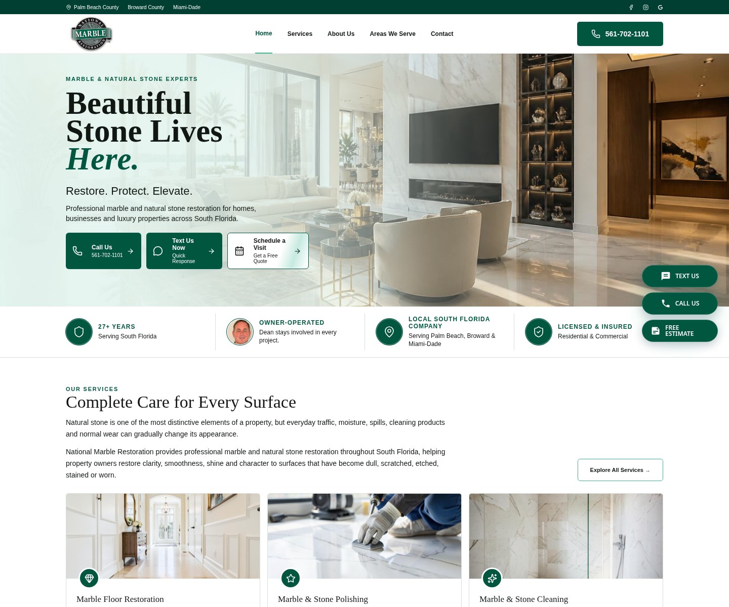 National Marble Restoration homepage preview