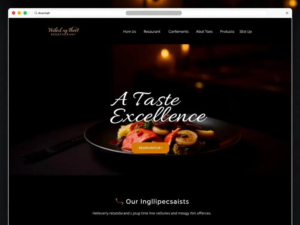 Fine Dining website built with AI