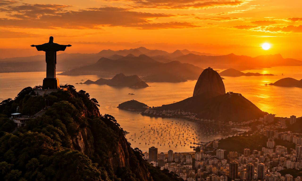 Rio de Janeiro bay at sunset